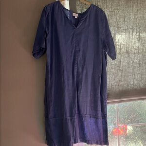 J. Jill Blue Linen Dress